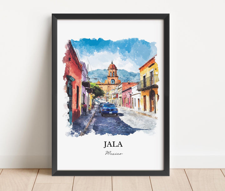 Jala Mexico Wall Art, Nayarit MX Print, Mexico Watercolor Art, Jala Mexico Gift, Travel Print, Travel Poster, Housewarming Gift