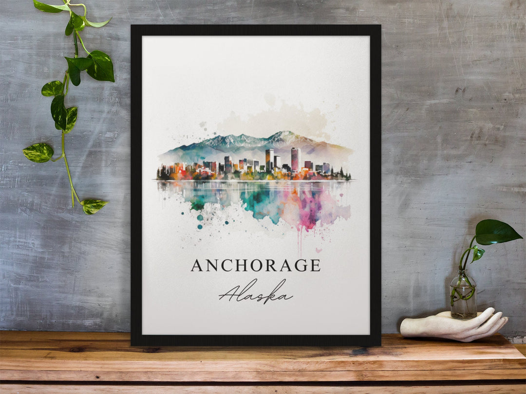 Anchorage AK wall art - Alaska, Anchorage poster, Anchorage Alaska Wedding gift, Birthday present, Custom Text, Personalised Gift