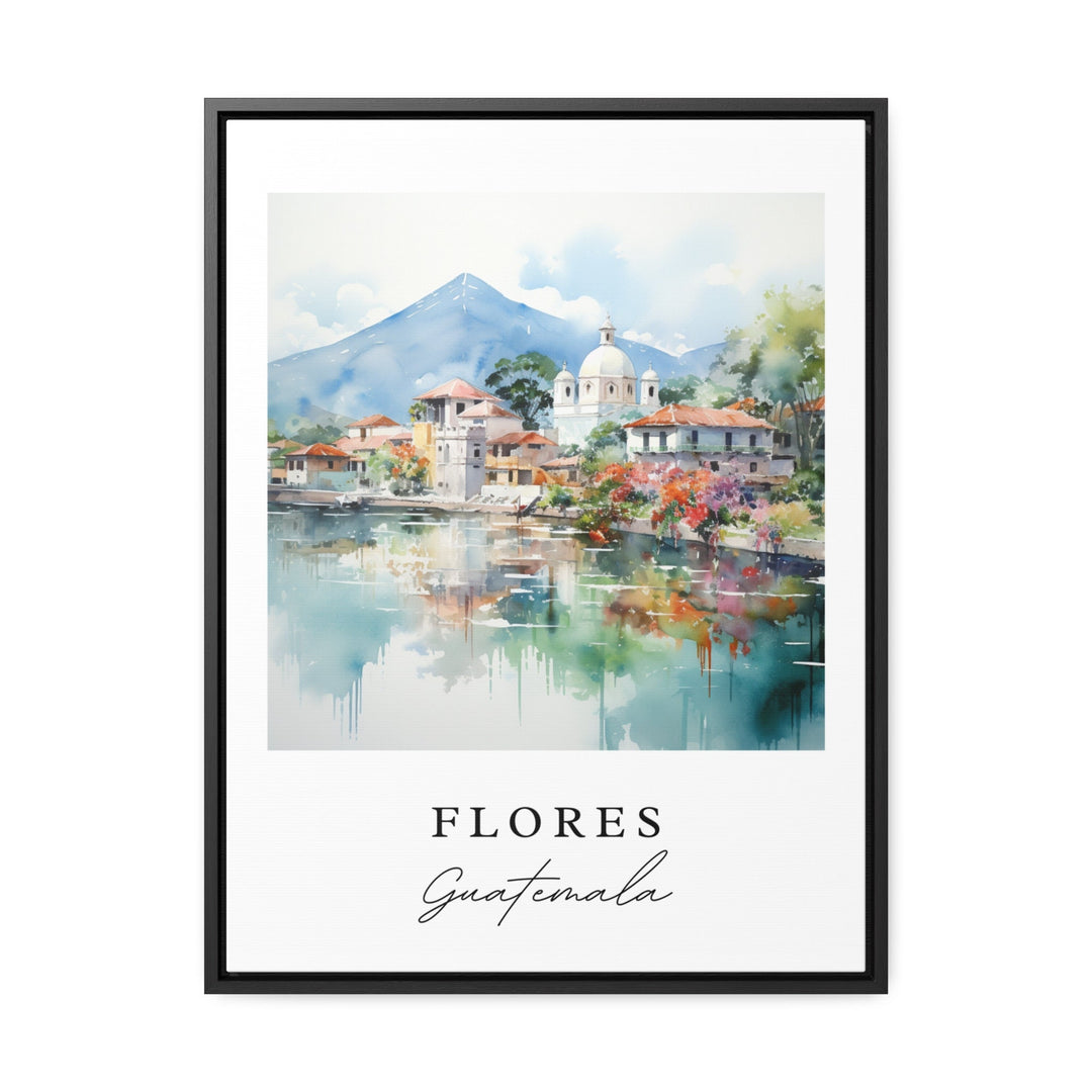 Flores Guatemala wall art - Guatemala, Flores poster, Flores Wedding gift, Petén Region present, Custom Text, Personalized Gift