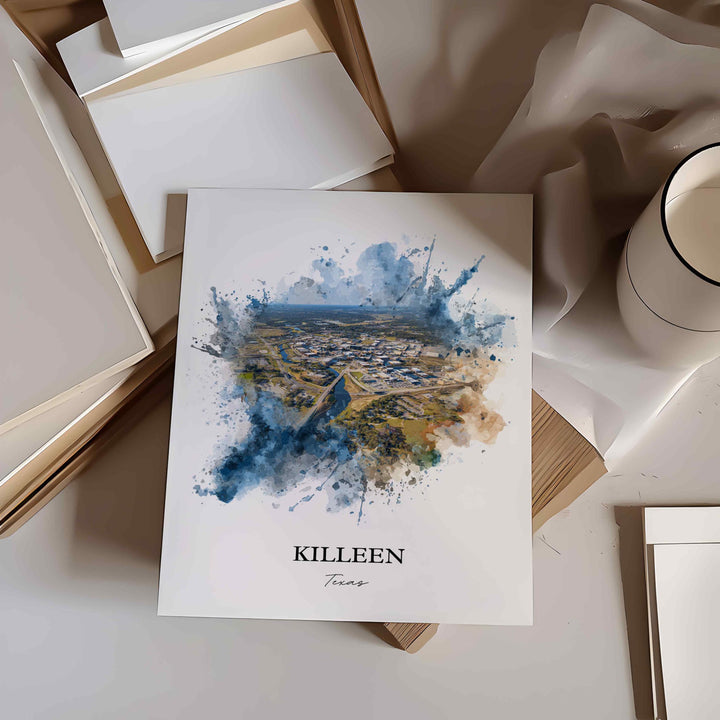Killeen, Texas – Watercolor Art Print