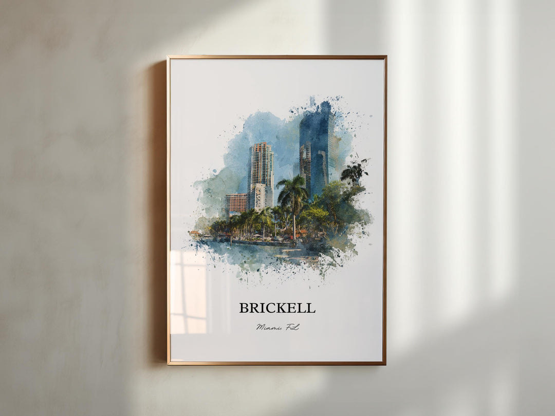 Brickell, Florida – Watercolor Art Print