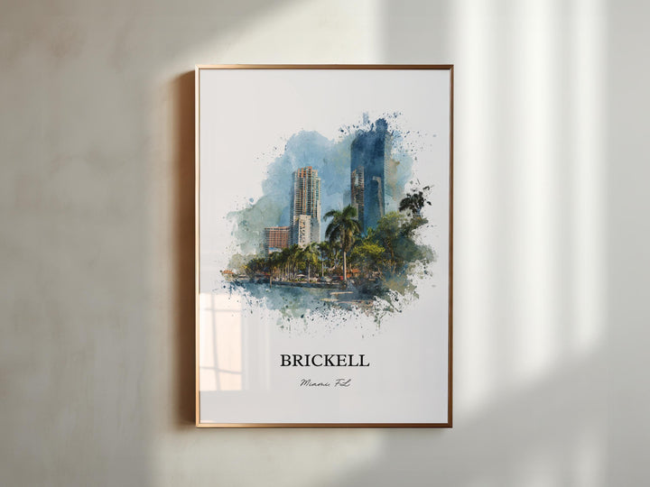 Brickell, Florida – Watercolor Art Print