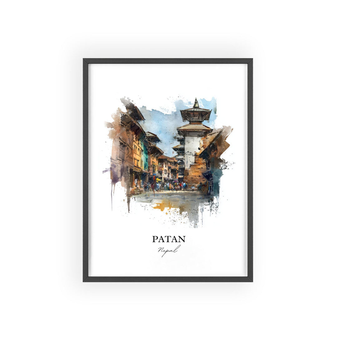 Patan, Nepal – Watercolor Art Print