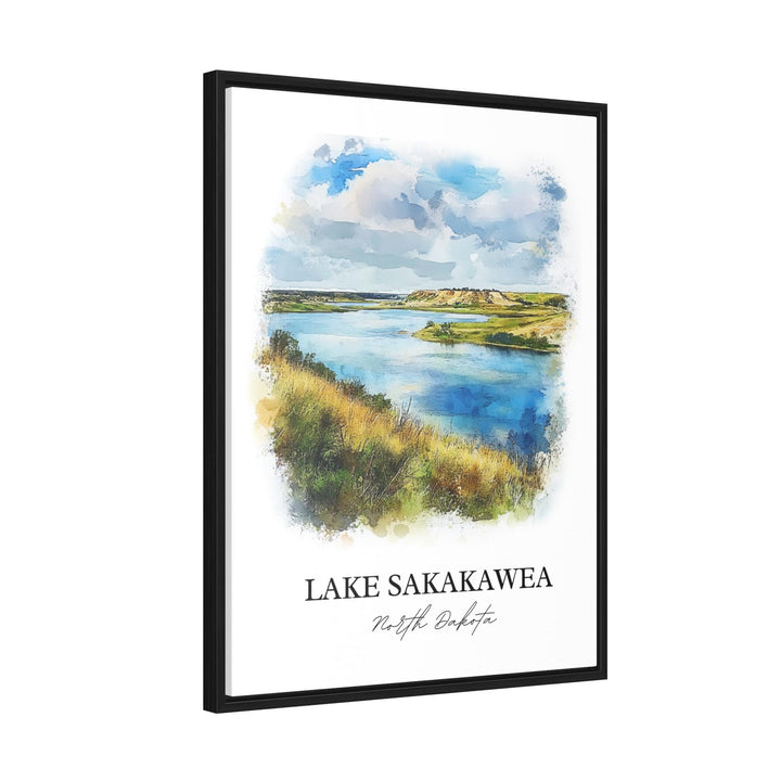 Lake Sakakawea ND Wall Art, Pick City ND Print, North Dakota Watercolor, Lake Sakakawea Gift, Travel Print, Travel Poster, Housewarming Gift