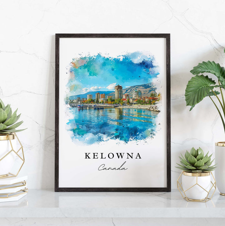 Kelowna Canada wall art - Canada, Kelowna print, Kelowna Wedding gift, Kelowna Birthday present, Custom Text, Perfect Gift