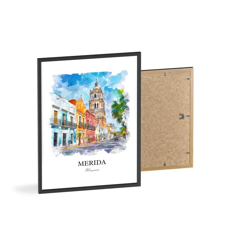 Merida Mexico Wall Art, Yucatán MX Print, Mexico Watercolor Art, Merida Gift, Travel Print, Travel Poster, Housewarming Gift