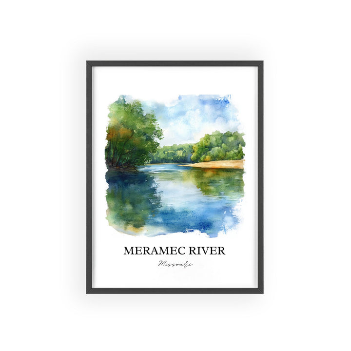 Meramec River Wall Art, Ozarks Print, Missouri Watercolor Art, Meramec River Gift, Travel Print, Travel Poster, Housewarming Gift