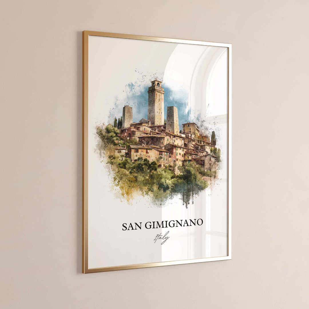 San Gimignano, Italy – Watercolor Art Print