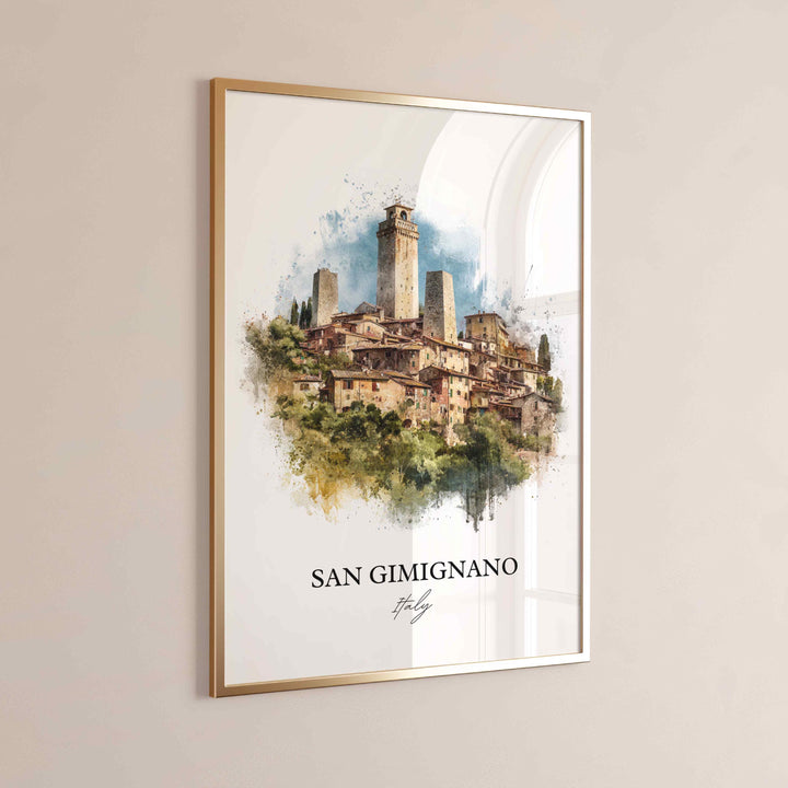 San Gimignano, Italy – Watercolor Art Print