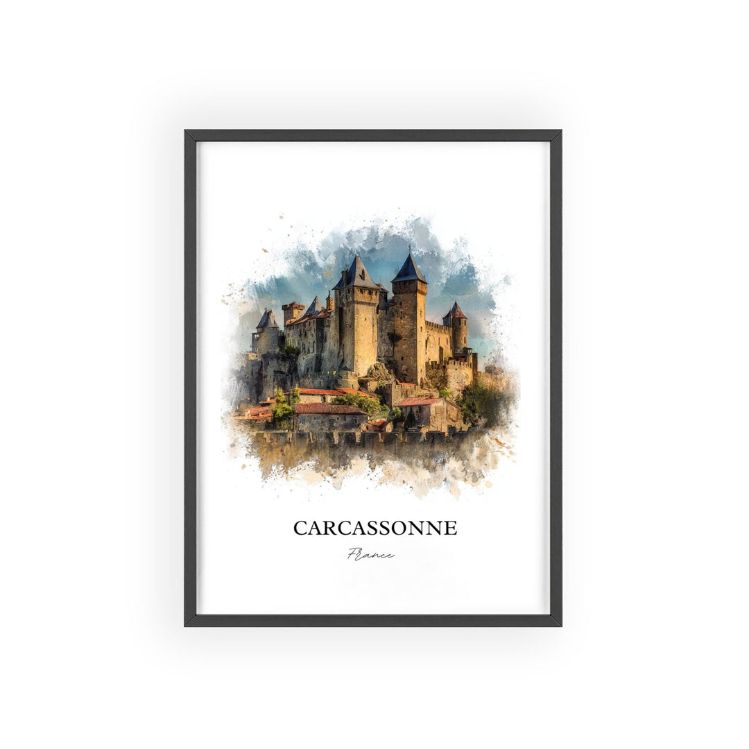 Carcassonne, France – Watercolor Art Print