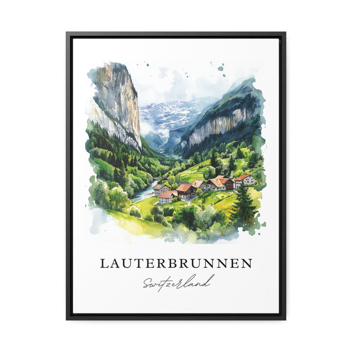 Lauterbrunnen Wall Art, Bern Print, Swiss Alps Watercolor Art, Lauterbrunnen Gift,