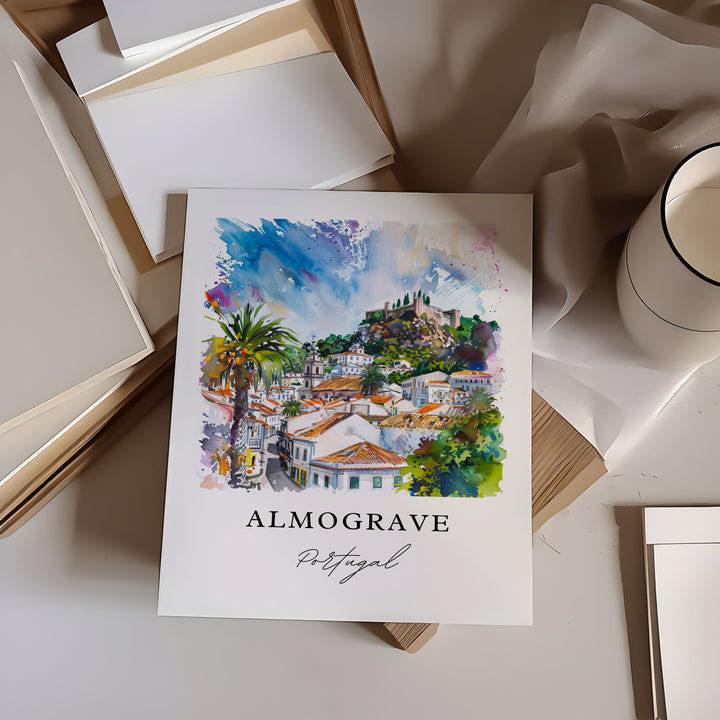 Almograve Wall Art, Longueira Print, Almograve Watercolor Art, Odemira Portugal Gift, Travel Poster, Housewarming Gift