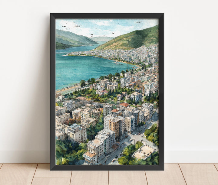 Sarandë, Albania – Watercolor Art Print