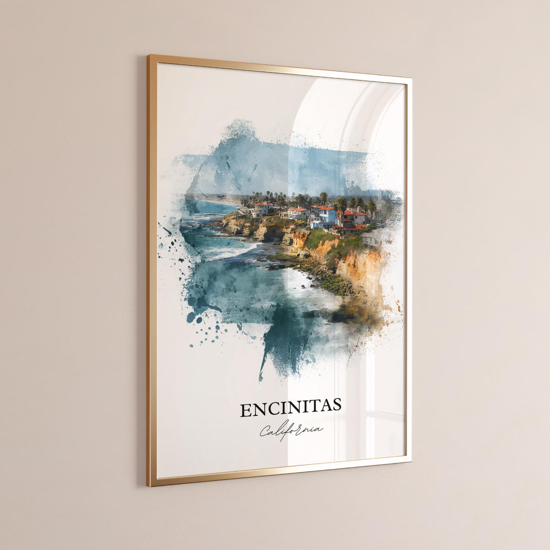 Encinitas, CA – Watercolor Art Print
