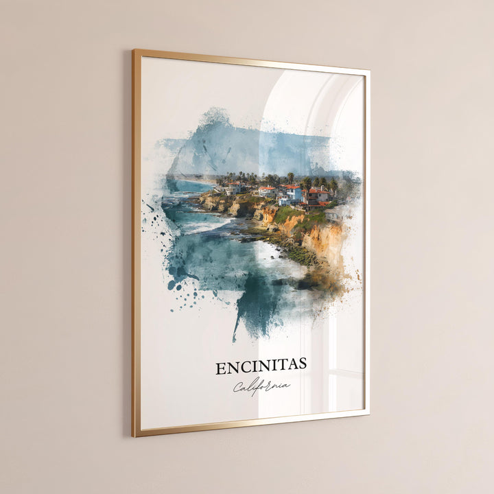 Encinitas, CA – Watercolor Art Print
