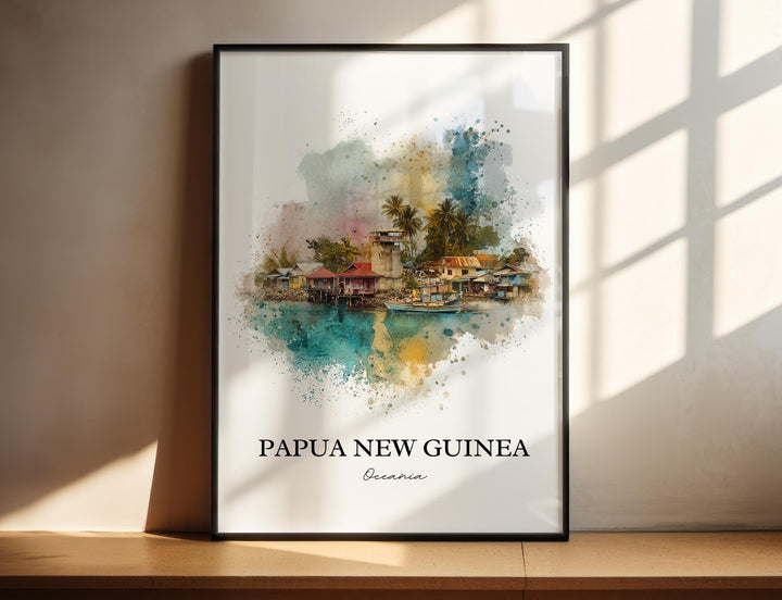 Papua New Guinea Wall Art, New Guinea Print, Pacific Islands Artwork, Papua New Guinea Gift, Travel Print, Travel Poster, Housewarming Gift