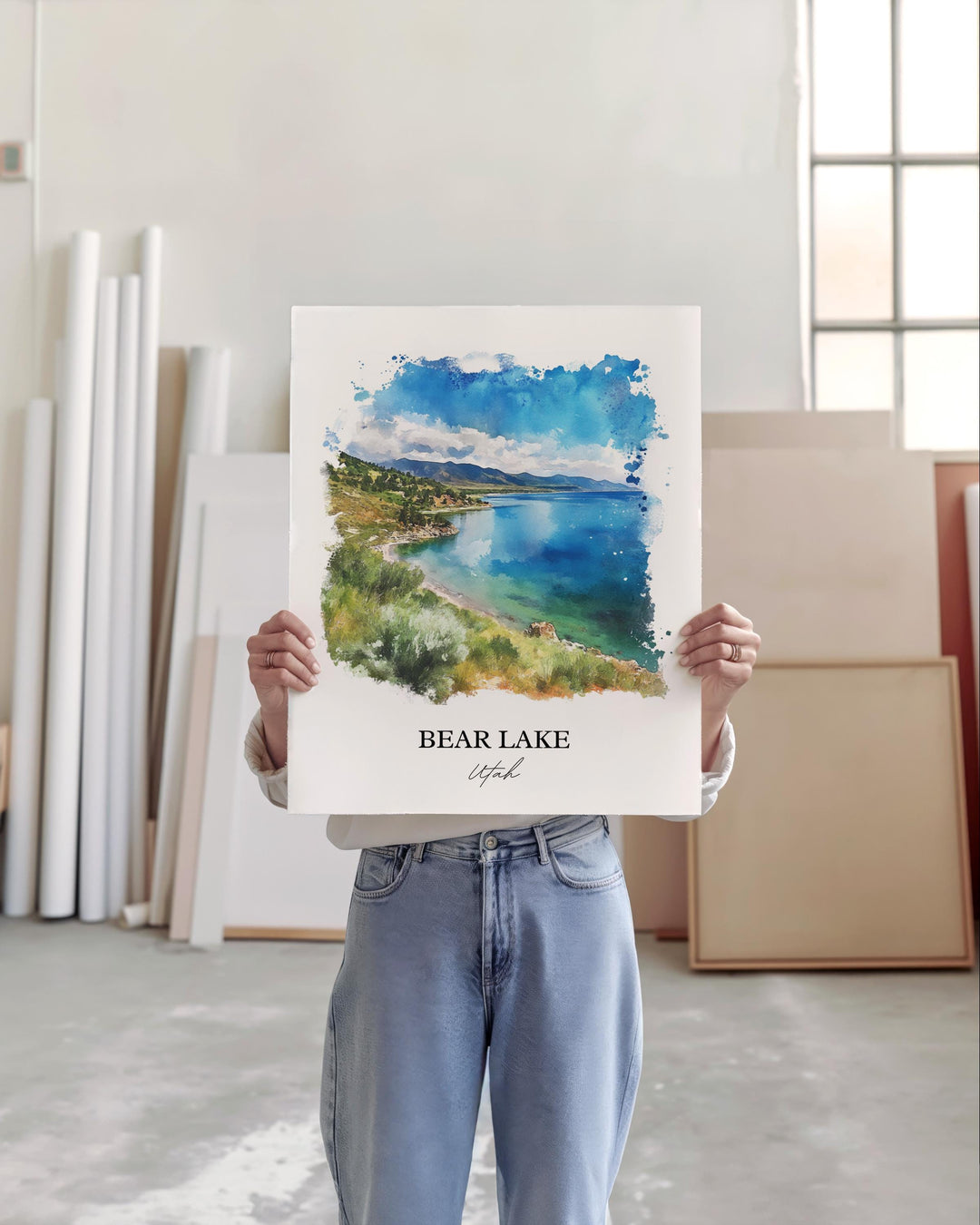 Bear Lake UT Wall Art, Garden City UT Print, Utah Watercolor Art, Bear Lake Gift, Travel Print, Travel Poster, Housewarming Gift