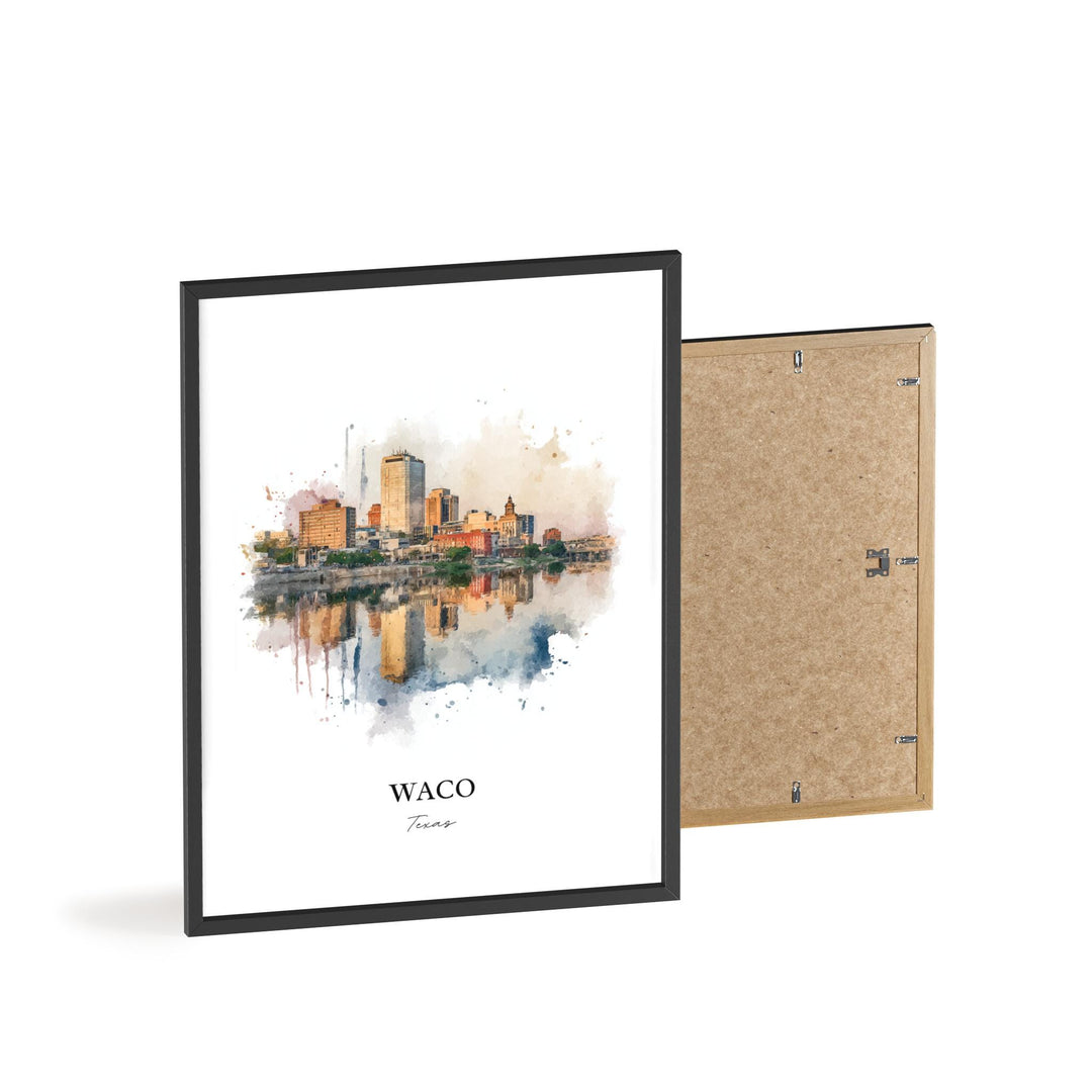 Waco, Texas – Watercolor Art Print