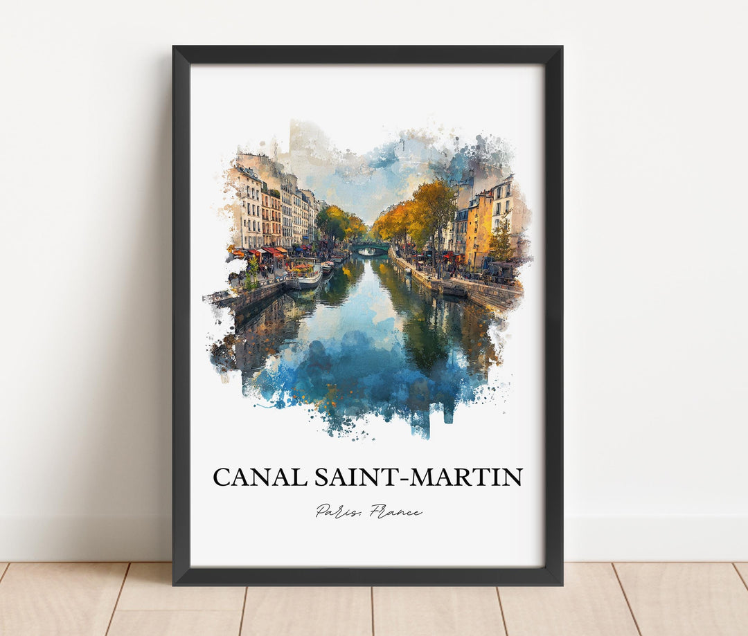 Canal Saint-Martin, France – Watercolor Art Print