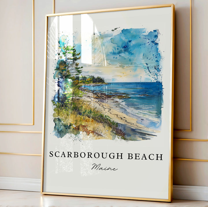 Scarborough Beach Art Print, Maine Print, Scarborough Wall Art, Maine Gift, Travel Print, Travel Poster, Travel Gift, Housewarming Gift