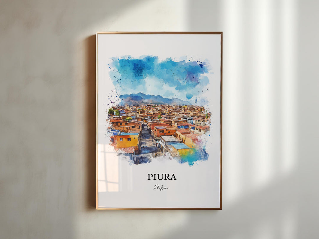Piura Peru Wall Art, Sechura Desert Print, Peru Watercolor Art, Piura Peru Gift, Travel Print, Travel Poster, Housewarming Gift