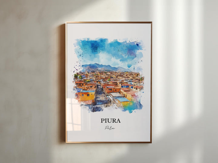 Piura Peru Wall Art, Sechura Desert Print, Peru Watercolor Art, Piura Peru Gift, Travel Print, Travel Poster, Housewarming Gift