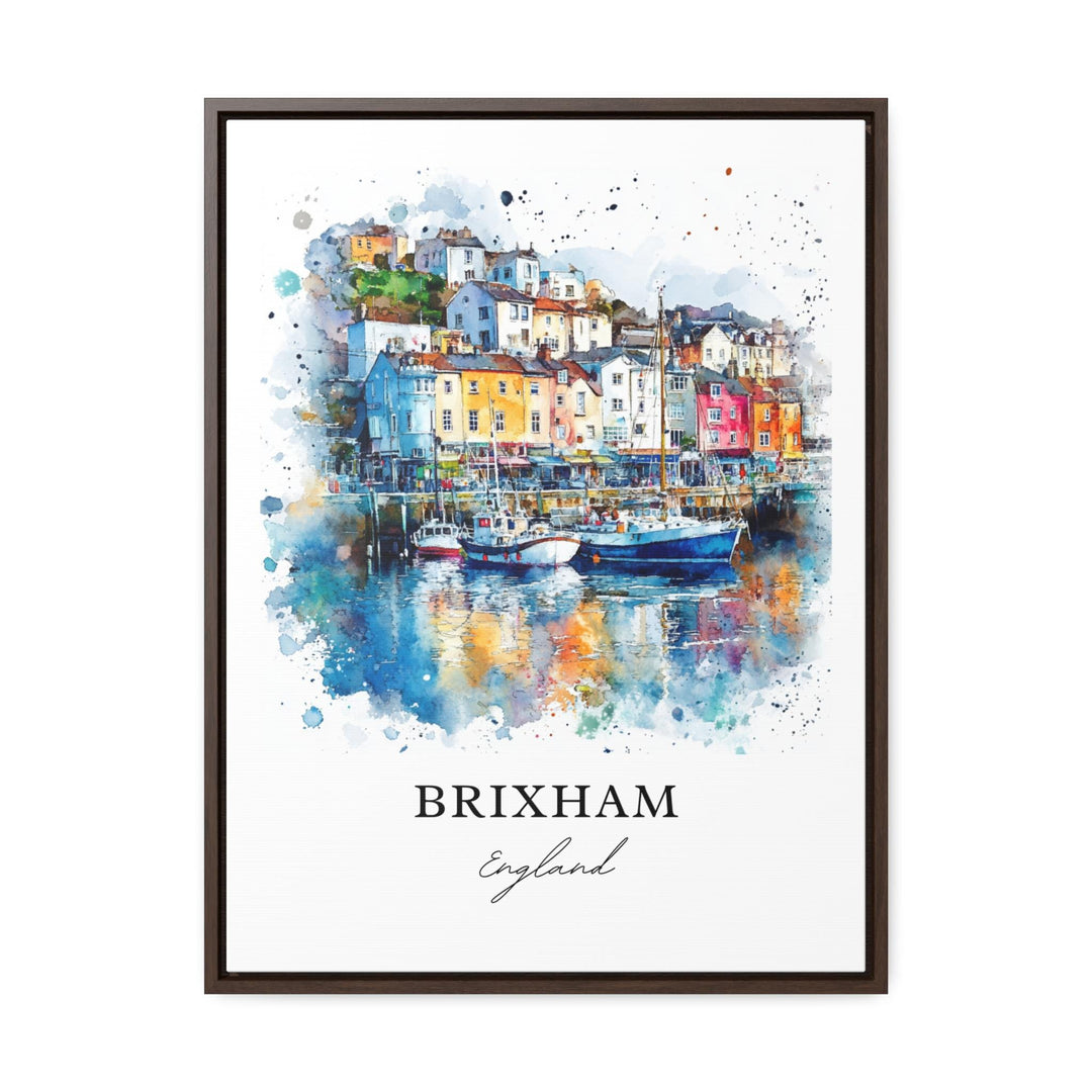 Brixham Wall Art, Devon England Print, Torbay Watercolor Art, Brixham Gift, Travel Print, Travel Poster, Housewarming Gift