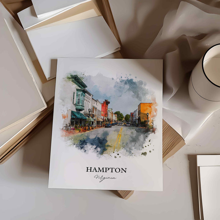 Hampton, Virginia, USA – Watercolor Art Print