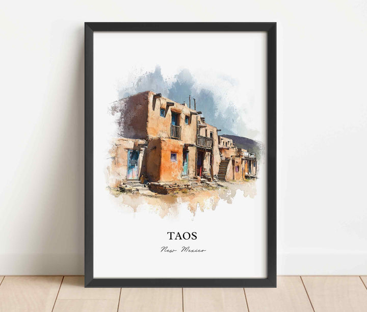 Taos, New Mexico – Watercolor Art Print