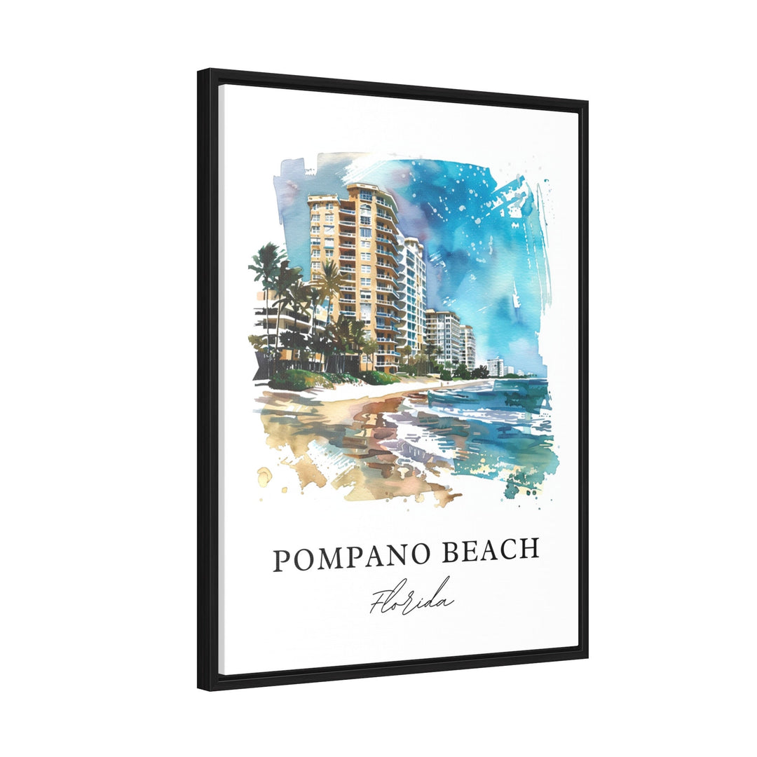 Pompano Beach Art, Pompano Beach Print, Pompano Beach FL Watercolor, Pompano Beach FL Gift,