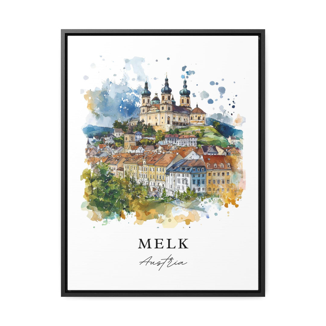 Melk Austria Wall Art, Melk Print, River Danube Watercolor, Melk Austria Gift, Melk Austria