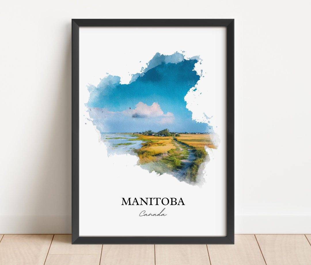 Manitoba Canada Wall Art, Manitoba Print, Manitoba Watercolor Art, Manitoba Gift, Canada Travel Print, Travel Poster, Housewarming Gift