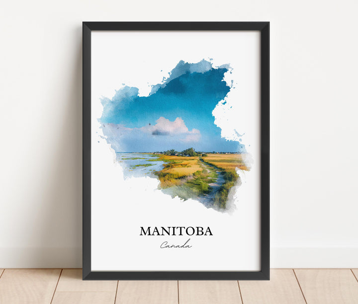 Manitoba Canada Wall Art, Manitoba Print, Manitoba Watercolor Art, Manitoba Gift, Canada Travel Print, Travel Poster, Housewarming Gift