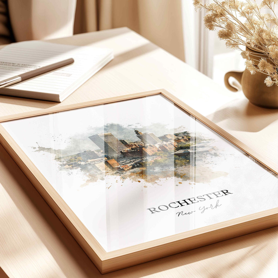 Rochester, New York – Watercolor Art Print