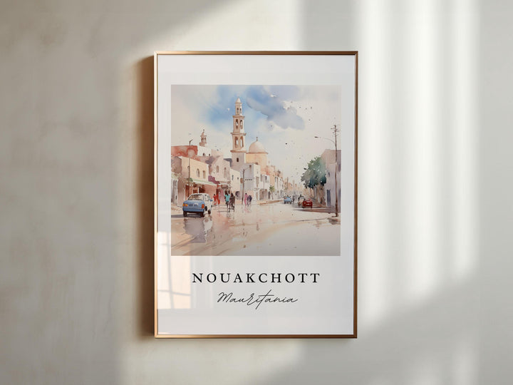 Nouakchott wall art - Mauritania, Nouakchott poster, Nouakchott Wedding gift, Mauritania Birthday present, Custom Text, Personalized Gift