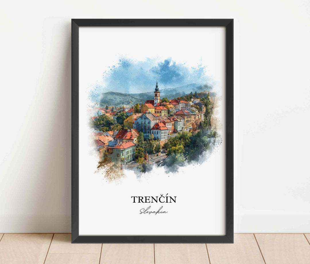 Trencin, Slovakia – Watercolor Art Print