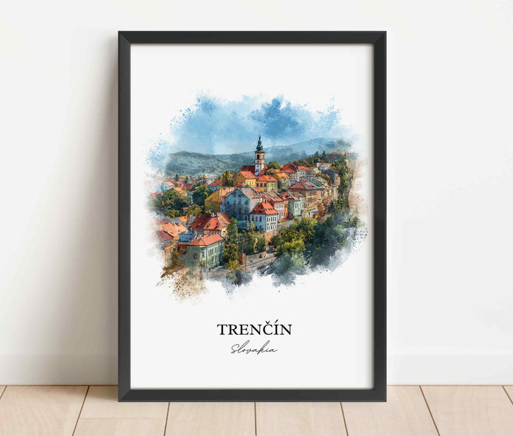 Trencin, Slovakia – Watercolor Art Print