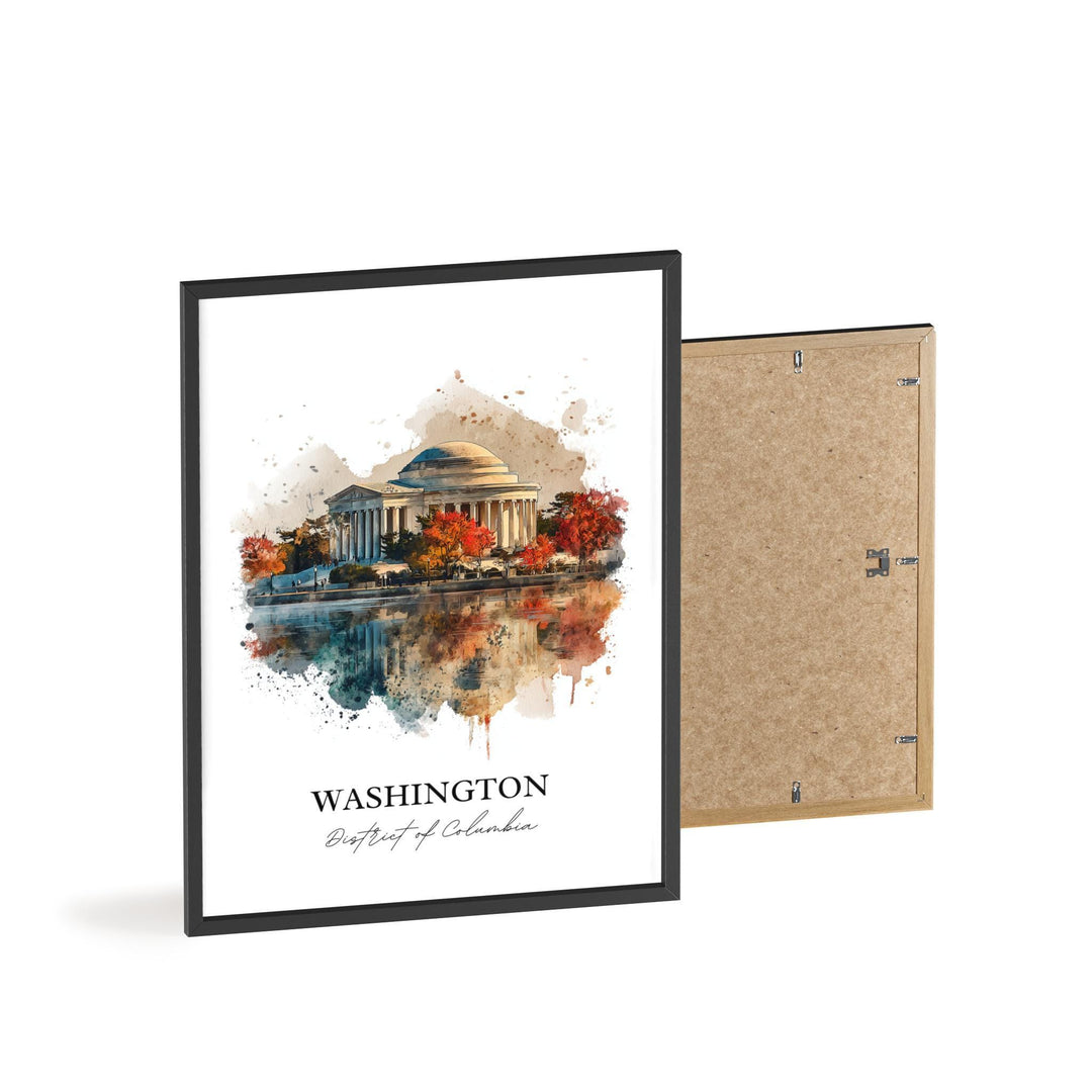 Washington DC Wall Art, Jefferson Memorial Print, DC Watercolor Art, Washington DC Gift, Dc Travel Print, Travel Poster, Housewarming Gift