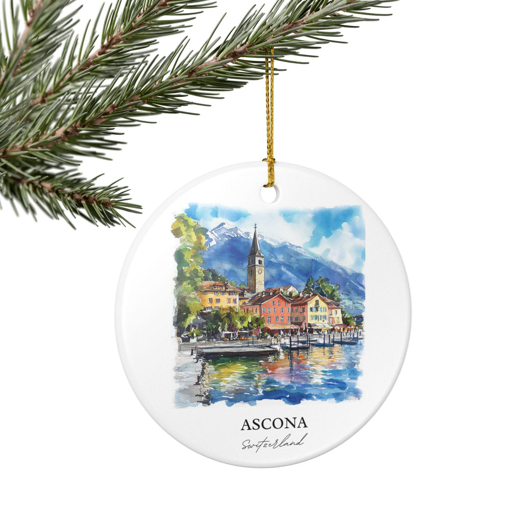 Ascona Switzerland Ornament: Unique Ascona Souvenir, Ascona Xmas Decor, and Authentic Switzerland Gift