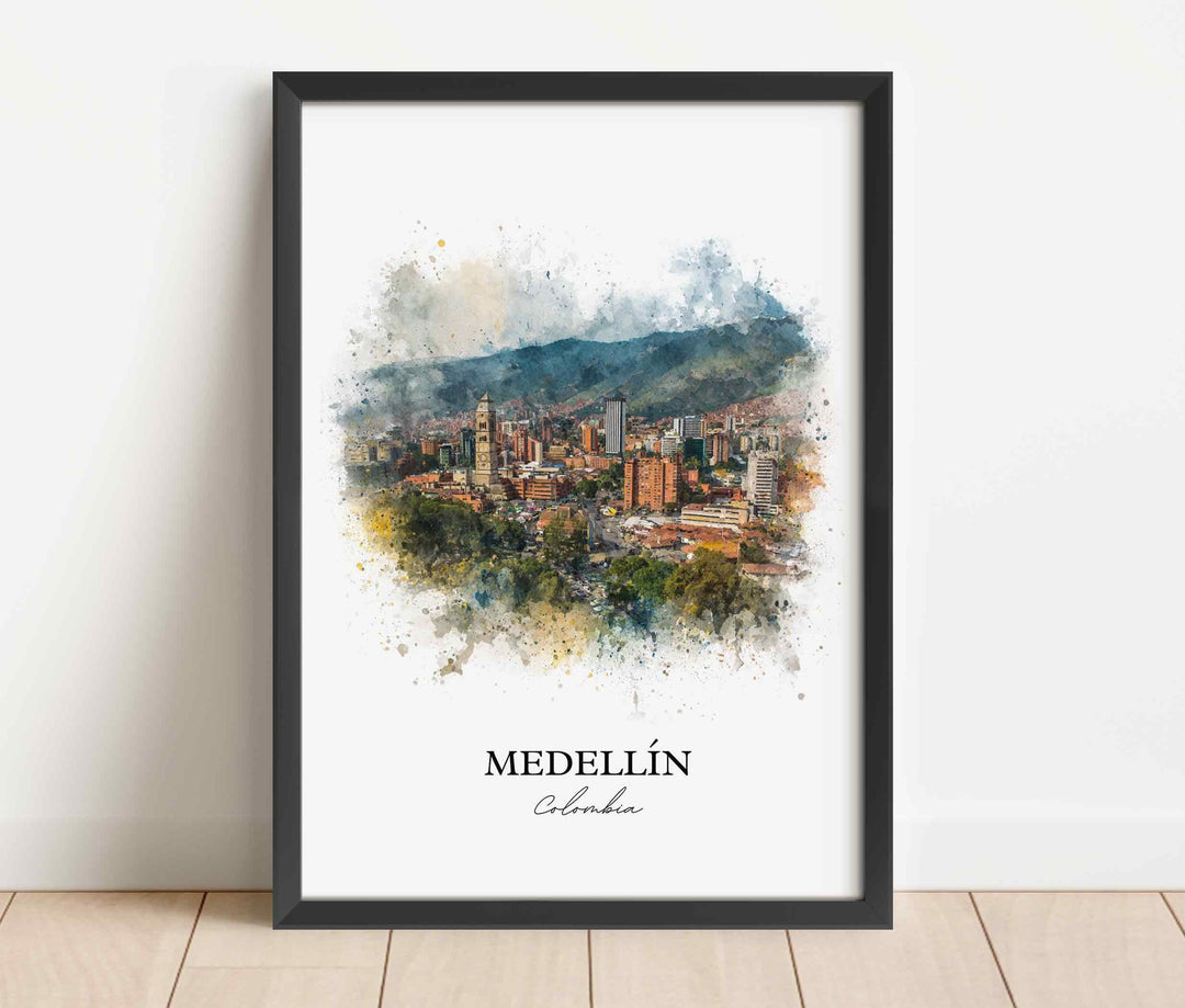 Medellin, Colombia – Watercolor Art Print
