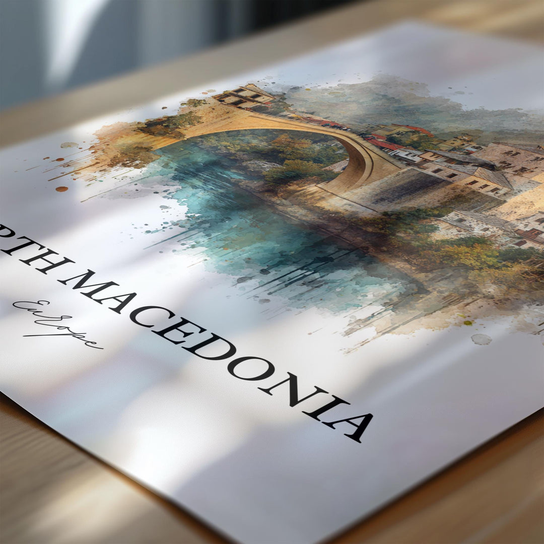 North Macedonia, Macedonia – Watercolor Art Print