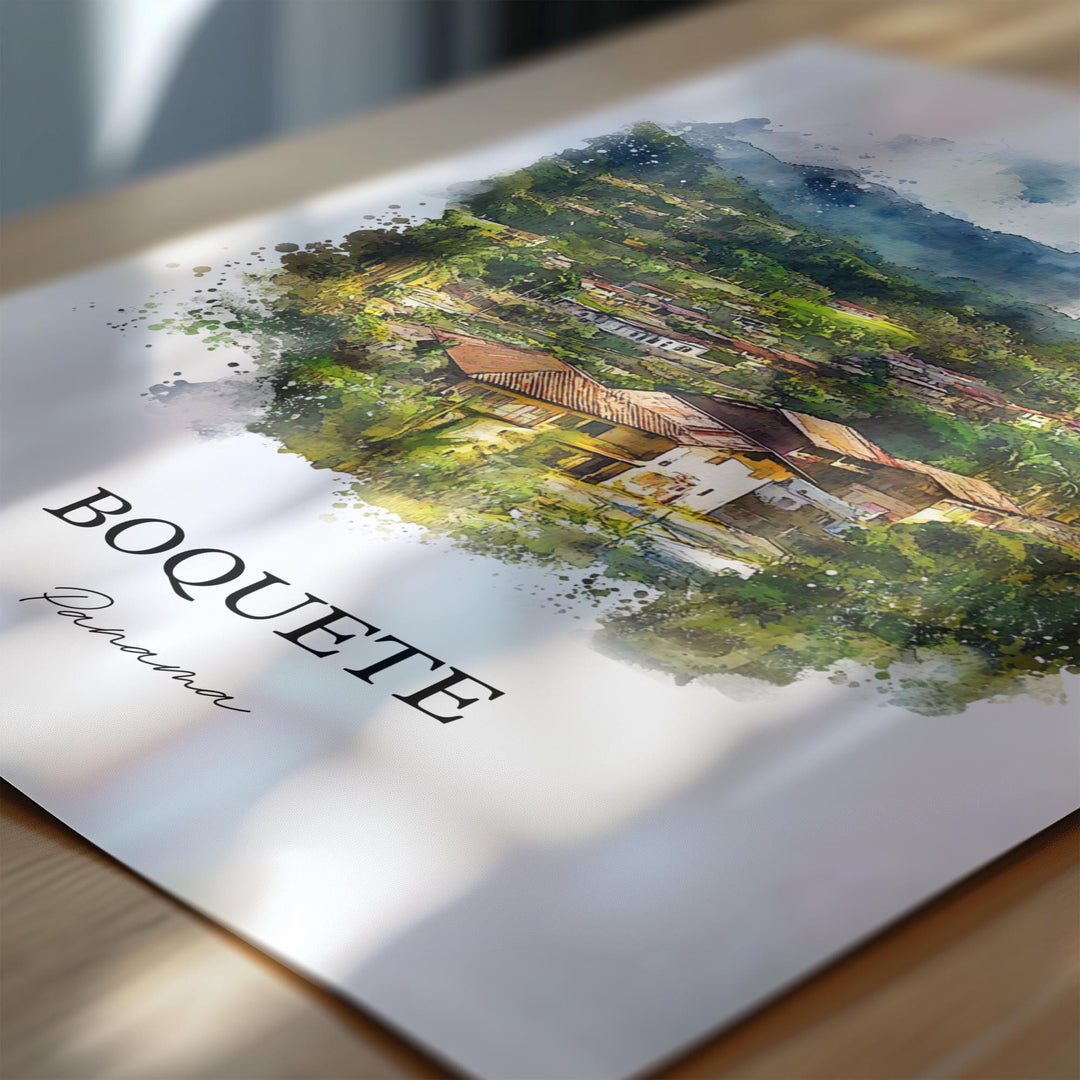 Boquete Wall Art, Boquete Panama Print, Panama Watercolor Art, Boquete Gift, Travel Print, Travel Poster, Housewarming Gift