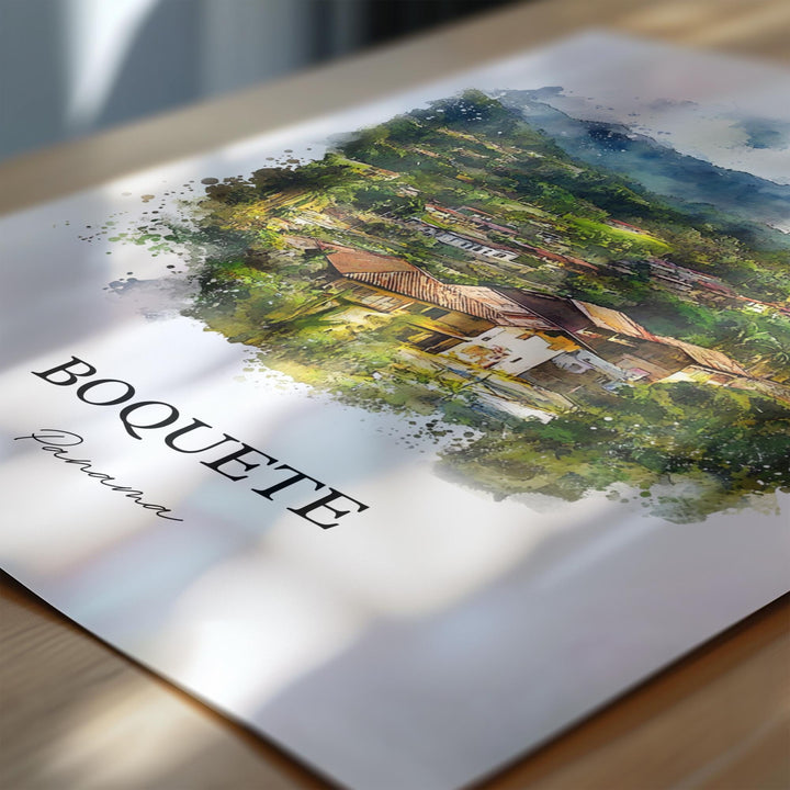 Boquete Wall Art, Boquete Panama Print, Panama Watercolor Art, Boquete Gift, Travel Print, Travel Poster, Housewarming Gift