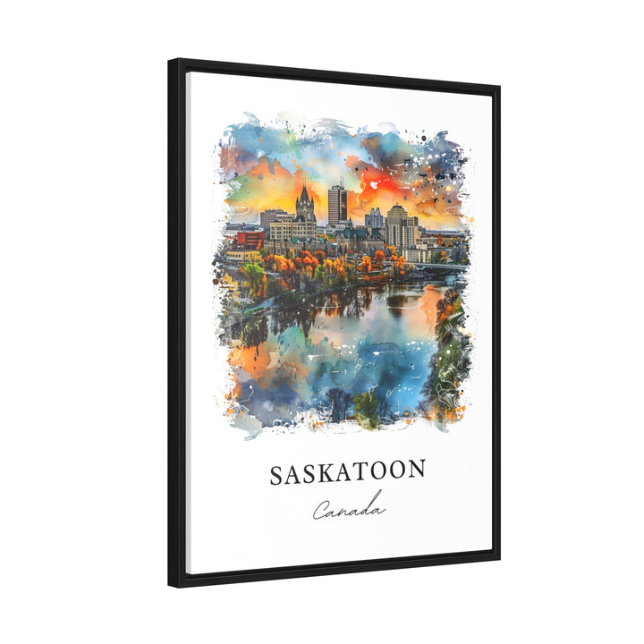 Saskatoon Canada Wall Art, Saskatchewan Print, Saskatoon Watercolor, Saskatoon Canada Gift,