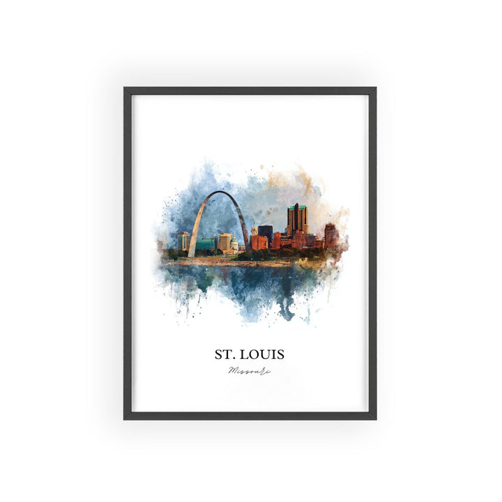 St. Louis Wall Art, St Louis Print, Missouri Watercolor Art, St Louis Missouri Gift, Travel Print, Travel Poster, Housewarming Gift