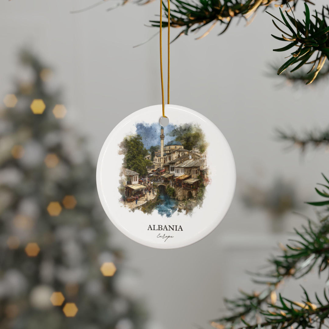Albania Ornament: Unique Albania Souvenir, Albania Xmas Decor, and Authentic Albania Country Gift