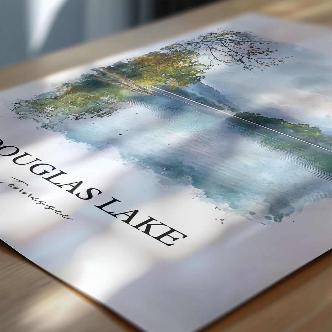 Douglas Lake Wall Art, Pigeon Forge Print, Great Smokies Artwork, Douglas Lake TN Gift, Travel Print, Travel Poster, Housewarming Gift