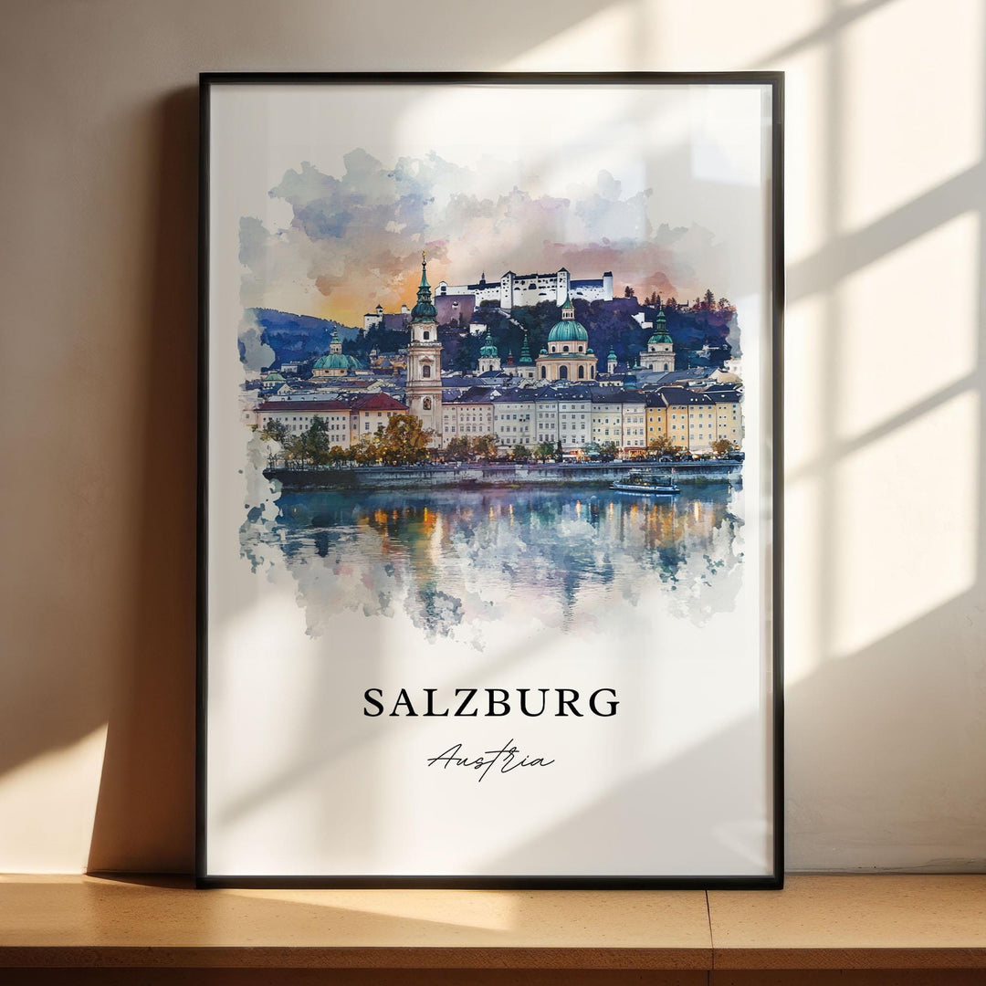 Salzburg Skyline Wall Art - Austria Print