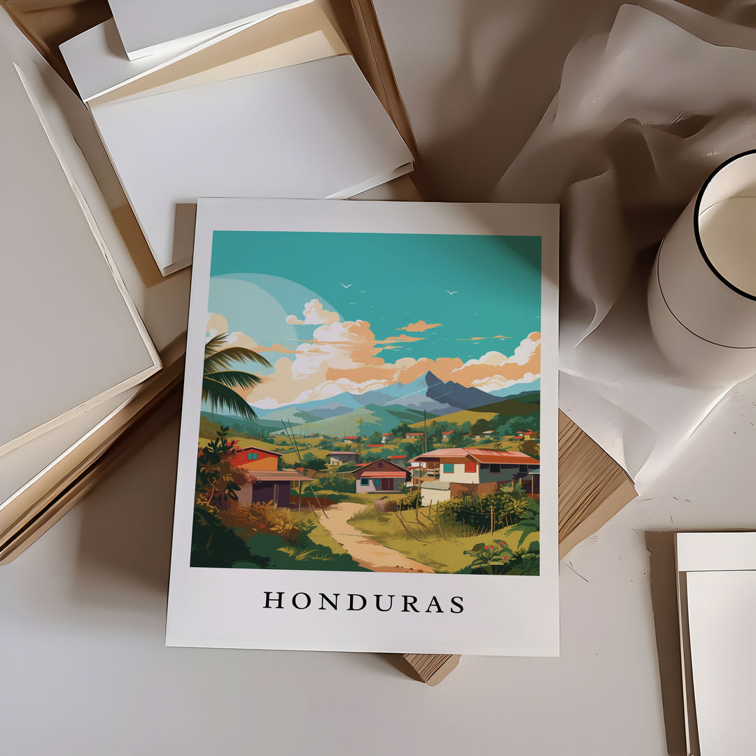 Honduras Modern Wall art - Central America, Honduras poster, Wedding gift, Birthday present, Custom Text, Personalised Gift