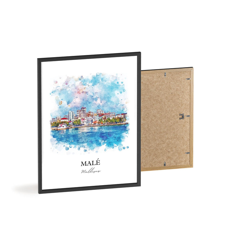 Malé Maldives Wall Art, Malé Print, Maldives Watercolor Art, Malé Maldives Gift, Travel Print, Travel Poster, Housewarming Gift